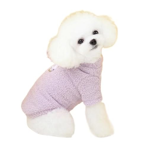 Hundepullover Haustier Hund Kleidung for Kleine Hunde Winter Warme Hoodies Mode Welpen Sweatshirt Weiche Katze Pullover Mantel(Purple,L) von CaFfen