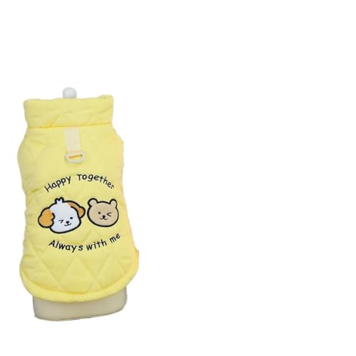 Hundepullover Haustier-Hundekleidung, Winter-Baumwoll-Hundeweste, Mäntel und warm for kleine mittelgroße Hunde(Yellow,M) von CaFfen