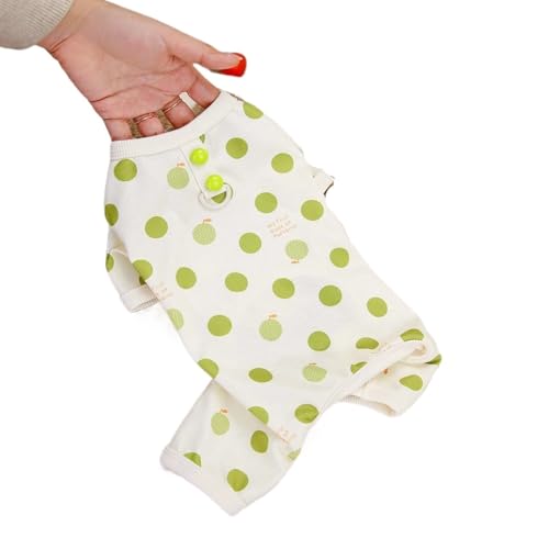 Hundepullover Haustier-Hundekleidung for kleine Hunde, gepunktetes Welpen-Overall, schöne weiche Katze, Haustier-Outfits, Hundebekleidung(Light Green,XL) von CaFfen