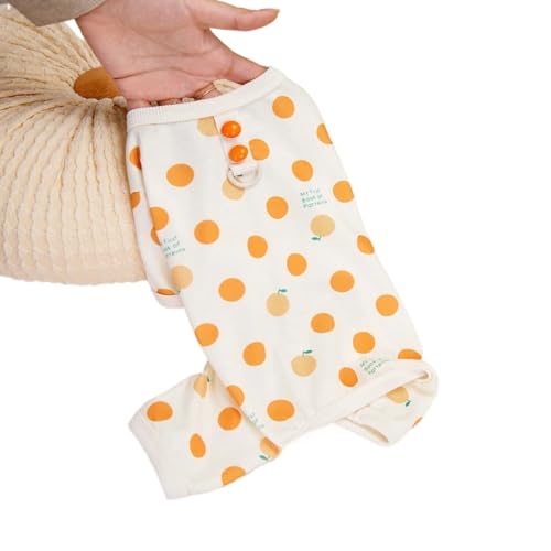 Hundepullover Haustier-Hundekleidung for kleine Hunde, gepunktetes Welpen-Overall, schöne weiche Katze, Haustier-Outfits, Hundebekleidung(Orange,L) von CaFfen