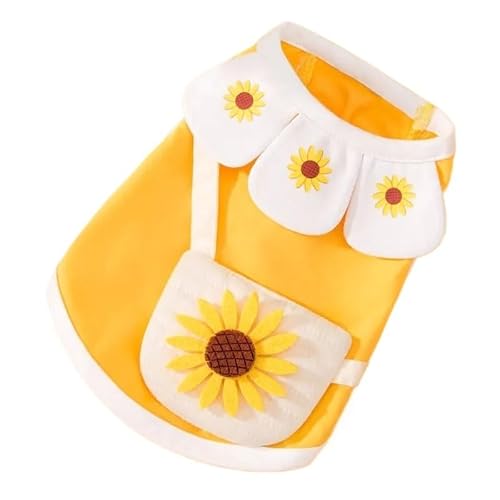 Hundepullover Haustier-Hundekleidung im Frühling und Sommer, dünne, atmungsaktive Weste, Katzen- Hundekostüm-Kleidung(Yellow,L) von CaFfen