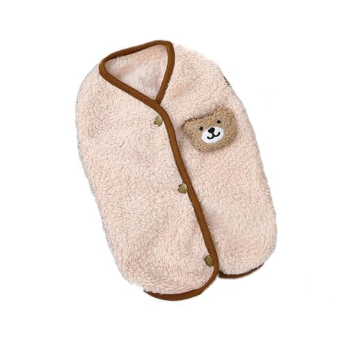 Hundepullover Haustierweste, Strickjacke, Winter, warme Hundekleidung, atmungsaktive Welpenjacke for kleine Hunde, Mantelkostüm(Style B (Apricot),S) von CaFfen