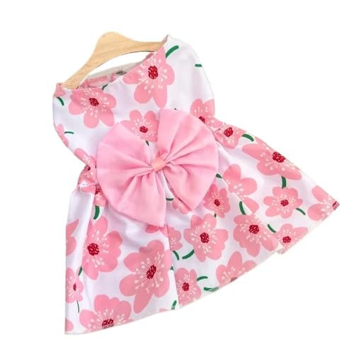 Hundepullover Hundekleider for Hündinnen, Haustier-Hundewelpen, Blumen-Prinzessin-Rock, Sommer-Kleidung for kleine Hunde, Haustier-Hochzeitsparty-Kostüm for(Pink,L) von CaFfen