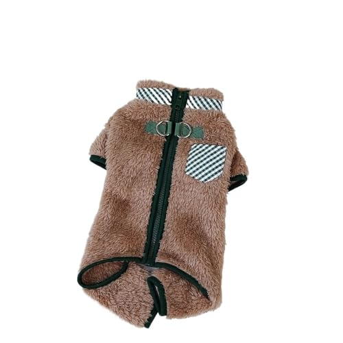 Hundepullover Hundekleidung Winter warme Haustierkleidung mit Doppel-D-Ringen-Kostüm(Brown,S) von CaFfen