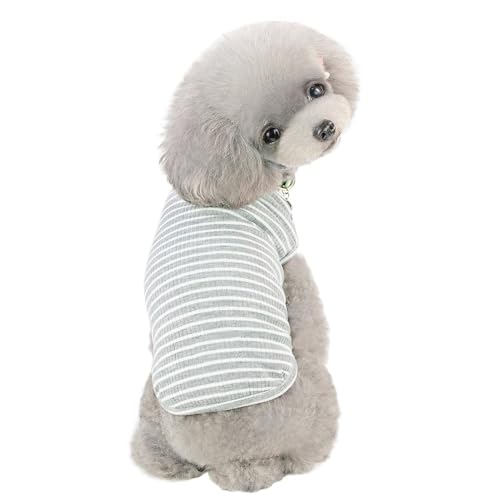 Hundepullover Hundepullover-Weste for kleine große Hunde, Kleidung, Hemd, Streifen, Haustierkleidung, Sommer-Welpen-Hundeweste for(Gray,L) von CaFfen
