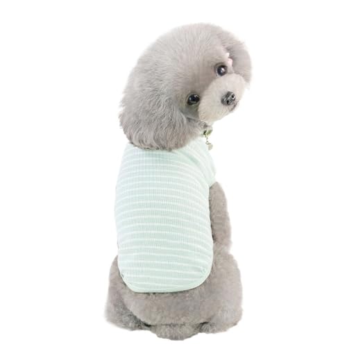 Hundepullover Hundepullover-Weste for kleine große Hunde, Kleidung, Hemd, Streifen, Haustierkleidung, Sommer-Welpen-Hundeweste for(Light Green,XXL) von CaFfen