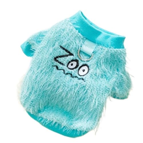 Hundepullover Mode Hund Pullover Nette Drucken Haustier Kleidung Winter Warme Welpen Weiche Katze Sweatshirt(Blue,XXL) von CaFfen