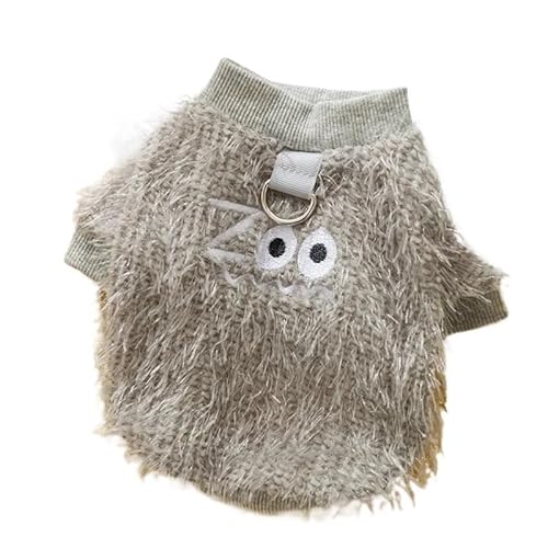Hundepullover Mode Hund Pullover Nette Drucken Haustier Kleidung Winter Warme Welpen Weiche Katze Sweatshirt(Grey,XL) von CaFfen