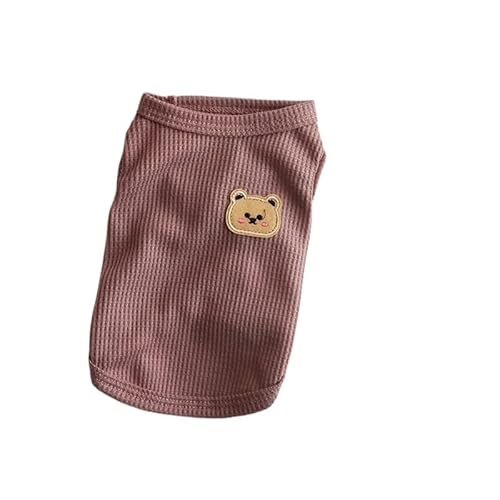Hundepullover Sommer Haustier Hund Kleidung Weste Bär Druck Hunde Dünne Pullover Welpen Kleine Atmungsaktive Stricken(Purple,S) von CaFfen