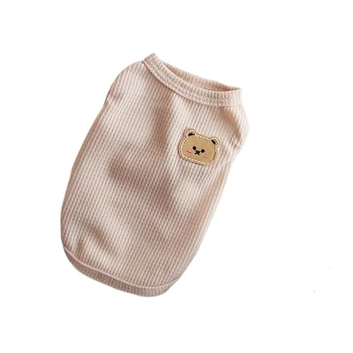 Hundepullover Sommer Haustier Hund Kleidung Weste Bär Druck Hunde Dünne Pullover Welpen Kleine Atmungsaktive Stricken(White Pink,XXL) von CaFfen