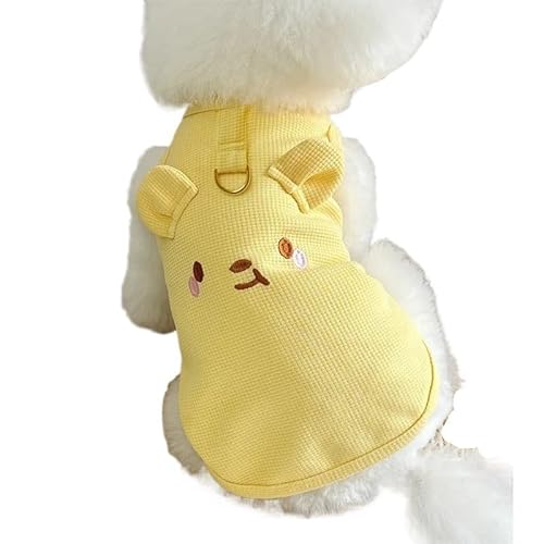 Hundepullover Sommer Hundekleidung for kleine Hunde, dünne süße Hundeweste, Welpenkleidung, atmungsaktive Kleidung, Katzenweste, Heimtierbedarf(Yellow,M) von CaFfen