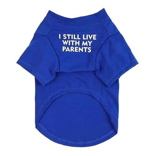 Hundepullover T-Shirt mit Buchstabendruck, gemütliche Baumwolle, Hundekleidung, Katzenkleidung(Blue,S) von CaFfen