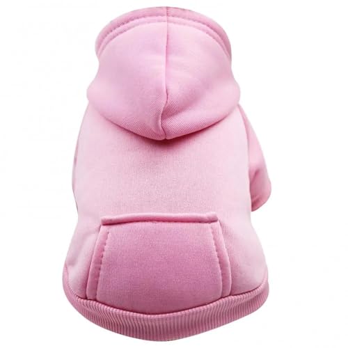 Hundepullover Welpenjacke, Haustier-Kapuzenpullover, Herbst-Winter-Kapuzenpullover, Sweatshirt, Haustierkostüm, Hundekleidung(Pink,S) von CaFfen