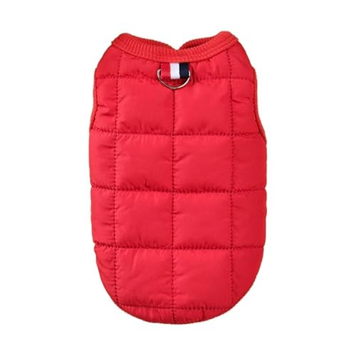 Hundepullover Winter Warme Hundekleidung Winddicht Hundemantel Jacke Haustiere Kleidung for Kleine Hunde Gepolsterte Heimtierbedarf(Red,XL) von CaFfen