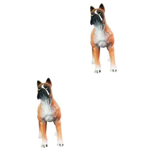 2st Hundeschmuck Welpenspielzeug Für Kleine Rassen Spielzeug Für Haustiere Stehende Hundeverzierung Stehendes Welpenmodell Zahlenspielzeug Kind Kunsthandwerk Cartoon-Hund Plastik von Cabilock