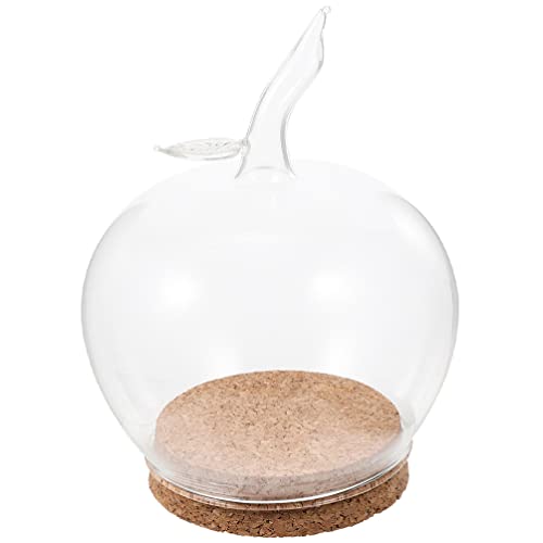 Cabilock 1 Satz Apple Glasabdeckung Glaskugel Terrarium Glockenglas-Display-kuppel Glockenkuppel Aus Glas Glaskugel-pflanzgefäß Schreibtischaufsatz Hölzern Empfindlich Dekorative Flasche von Cabilock