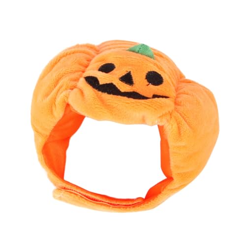 Cabilock 1Stück Katzenkürbishut für Halloween Süßes Haustierkostüm mit Pumpkin Design für Katzen aus Weichem Material Fotos und Feiern Orange von Cabilock