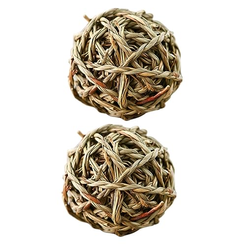 2 Stücke Papagei Stroh Spielzeug Woven Kauen Spielzeug Gras Tier Spielzeug Für Papageien von Cabilock