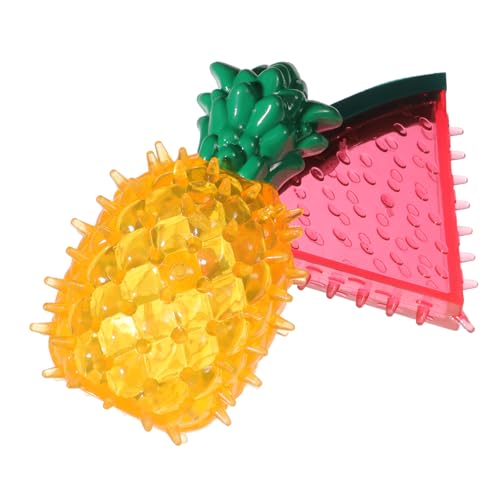 Cabilock 2 Stück Kühlbares Hundespielzeug aus Langlebigem Sicherem mit Beißfunktion und Zahnreinigung Fruchtförmig Ananas Wassermelone für Stressreduzierendes Kauen im Sommer von Cabilock
