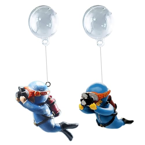 Cabilock 2 Stück Schwimmende Taucher Dekorationen für Aquarium Kreative Fisch Tank Ornamente Sicherheitsmaterial Vivid Landschafts für Kleine Aquarien von Cabilock