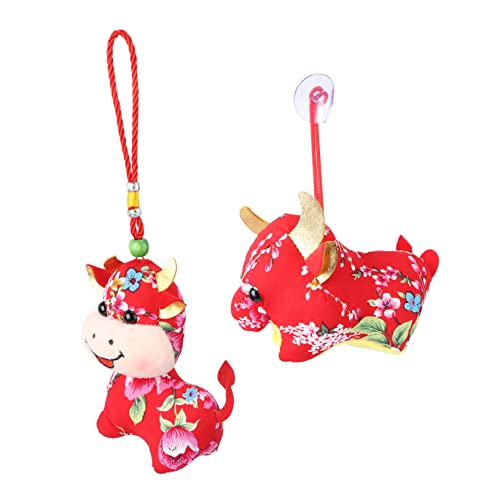 Cabilock 2Pcs Jahr des Ochsen Kreatives Anhänger Kuh Haustier Plüsch Tierspielzeug Quadr Cabilock 2Pcs Jahr des Ochsen Kreatives Anhänger Kuh Haustier Plüsch Tierspielzeug Quadr von Cabilock