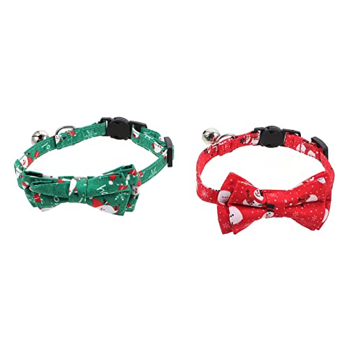 Cabilock 2Stücke Weihnachts Katzenhalsband Mit Glöckchen Verstellbar Und Langlebig Design Für Kätzchen Und Kleine Katzen von Cabilock