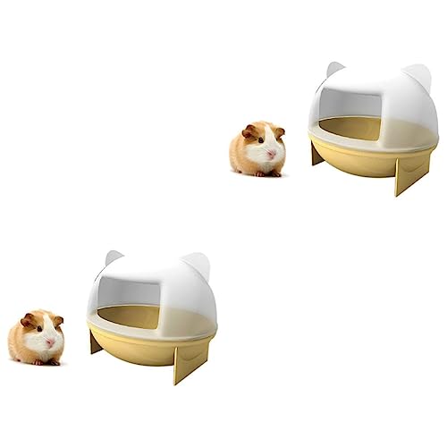 Cabilock 2st Hamster Sandtoilette Katze Badezimmer Dekor Hamster-sandkasten Hamsterbad Rattenversteck Nest Meerschweinchen Badezimmer Zwerghamster Badezimmer Badezimmer-Box Klein von Cabilock