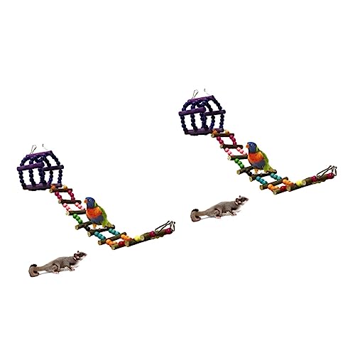 Cabilock 2st Käfig Vogel Leiter Vogel-hängematten-schaukelspielzeug Spielzeug Für Haustiere Leiter Vogel Spielzeug Papagei Spielzeug Zum Aufhängen Hölzern von Cabilock