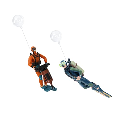 Cabilock 2stücke Fischtank Pack Realistische Taucher Ornamente Für Aquarium Trendige Dekoration Langlebig Und Stabil Für Lebendiges Unterwasser-mikrolandschafts-Design von Cabilock