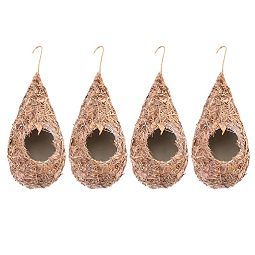 Cabilock 4Pcs Handwoven Stroh Vogel Nest Käfig Natürliche Faser Vogelhaus Schlüpfen Zucht Cave Vögel Spielzeug für Papagei Kanarienvogel Finken Cabilock 4Pcs Handwoven Stroh Vogel Nest Käfig Natürliche Faser Vogelhaus Schlüpfen Zucht Cave Vögel Spielzeug für Papagei Kanarienvogel Finken von Cabilock