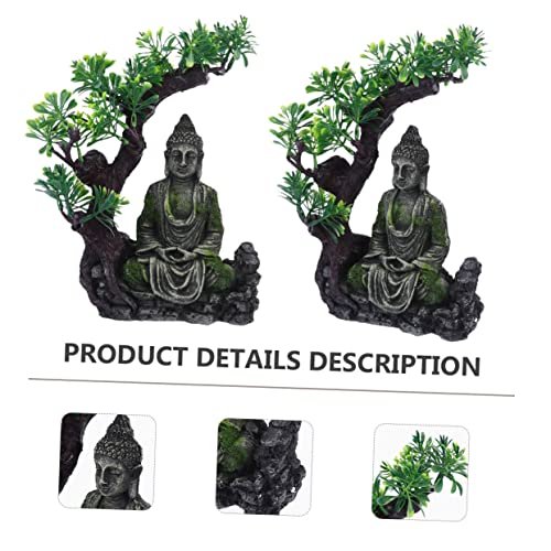 Cabilock Alte Buddha -Statue -Dekoration Aquarium Klein Garten Panzer Groß Dekorationen Für Aquarien Dekorativ Aquariendekoration Harz von Cabilock