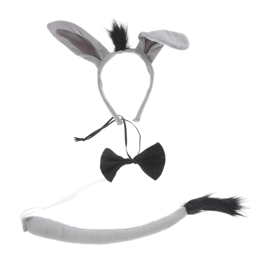 Cabilock Esel Kostüm Set Teilig mit Ohren Stirnband Fliege und Niedliches Tierkostüm Zubehör für Erwachsene für Halloween Karneval Mottoparty und Cosplay Cabilock Esel Kostüm Set Teilig mit Ohren Stirnband Fliege und Niedliches Tierkostüm Zubehör für Erwachsene für Halloween Karneval Mottoparty und Cosplay von Cabilock