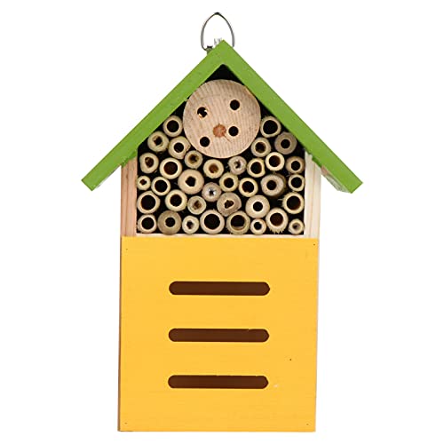 Cabilock Handdekor Holz Insekten Insekten Hotel Nesting Lebensraum Für Outdoor Garten Biene Schmetterling Ladybirds Insekt Bug Lebensraum (Grün) Holzhaus von Cabilock