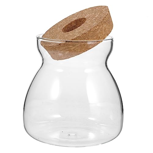 Cabilock Ökologische Mikrolandschaftsflasche drinnen Container Krüge mit Deckel Pflanzenterrarium Behälter zimmerpflanzen Kleiner Fischtank Terrarienglas Einmachglas hölzern Transparent von Cabilock