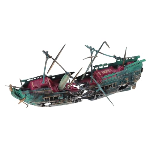 Cabilock Zerstörerische Schiffswrack-Dekoration Für Aquarien Künstliches Schiffswrack Ornament Für Fischbehälter Realistisches Design Stabil Und Sicher Für Fische Kreativ Und Praktisch von Cabilock