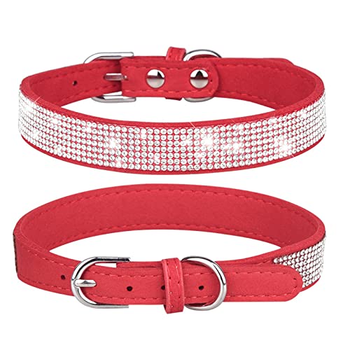 Hundehalsband mit Strasssteinen Hundehalsband in gl鋘zenden Strasssteinen Halskette für Hunde und Katzen mit Strasssteinen Verstellbar für kleine Haustiere Katze Hunde von Cachi
