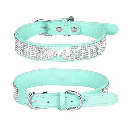 Strass Hundehalsband mit voll Bling Kristallen Bling Strass Haustier Welpe Katze Kunstleder Halsband Hundehalsband Halskette für Ihren Hund Halskette für Hunde und Katzen von Cachi