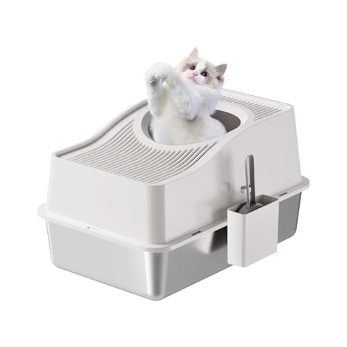 Cachpib Katzenklo Edelstahl mit Deckel, Katzentoilette mit Katzenstreumatte und Schaufel, Auslaufsicher Gegen Verschüttungen Katzenklo Cachpib Katzenklo Edelstahl mit Deckel, Katzentoilette mit Katzenstreumatte und Schaufel, Auslaufsicher Gegen Verschüttungen Katzenklo von Cachpib