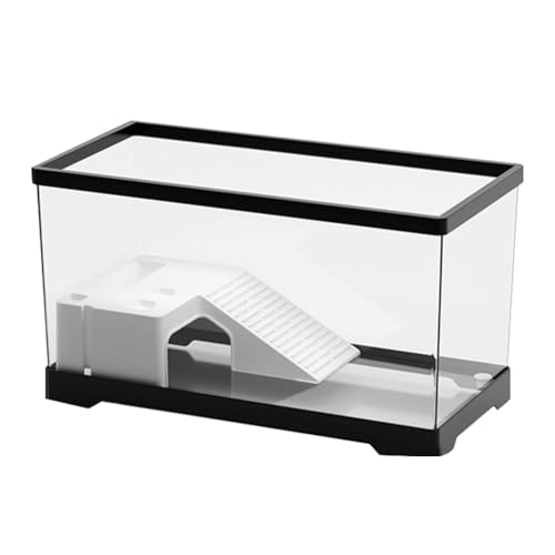Cachpib Reptile Growth Terrarium PET Transparentes Schildkrötenbecken Reptile Fütterungsbox für den Lebensraum von Schildkröten und Sumpfschildkröten, Large Black + Basking Platform Cachpib Reptile Growth Terrarium PET Transparentes Schildkrötenbecken Reptile Fütterungsbox für den Lebensraum von Schildkröten und Sumpfschildkröten, Large Black + Basking Platform von Cachpib
