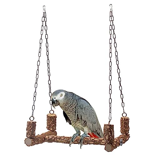 Cachpib Vogelschaukeln Sittich Spielzeug Vogel Sitzstangen Vogel Spielzeug Schaukel Wellensittich Schaukel Papagei Holz Ständer Schaukel Vogel Sitzstange Ständer Papagei Käfig Zubehör Für Indoor von Cachpib