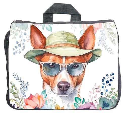 Cadouri Hundezubehörtasche mit Basenji - Aufbewahrungstasche mit Hunderasse für Hundebesitzer - originelles Geschenk - handgefertigt von Cadouri