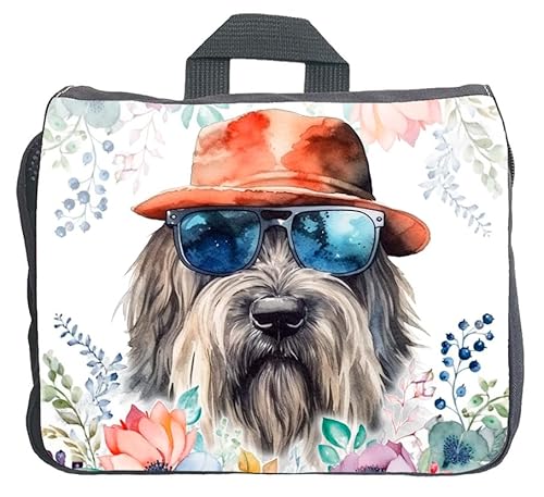 Cadouri Hundezubehörtasche mit Briard - Aufbewahrungstasche mit Hunderasse für Hundebesitzer - originelles Geschenk - handgefertigt von Cadouri