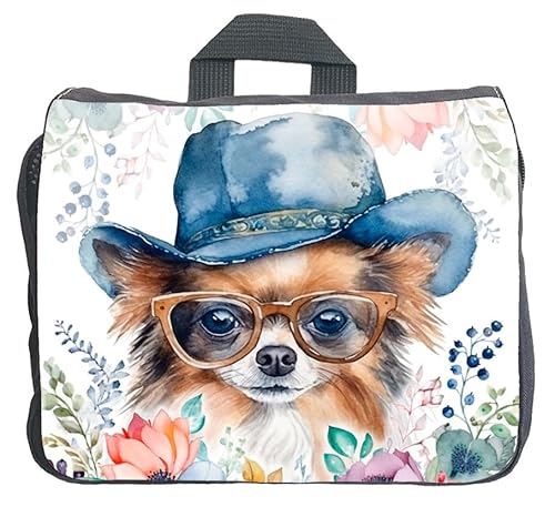 Cadouri Hundezubehörtasche mit Chihuahua (Langhaar) - Aufbewahrungstasche mit Hunderasse für Hundebesitzer - originelles Geschenk - handgefertigt von Cadouri