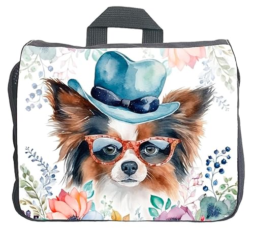 Cadouri Hundezubehörtasche mit Papillon - Aufbewahrungstasche mit Hunderasse für Hundebesitzer - originelles Geschenk - handgefertigt von Cadouri