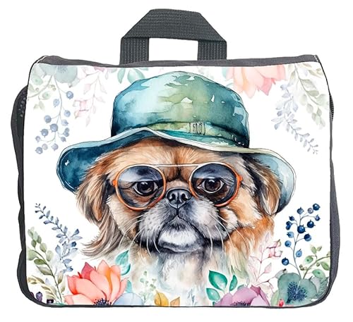 Cadouri Hundezubehörtasche mit Pekinese - Aufbewahrungstasche mit Hunderasse für Hundebesitzer - originelles Geschenk - handgefertigt von Cadouri