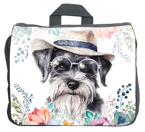 Cadouri Hundezubehörtasche mit Schnauzer - Aufbewahrungstasche mit Hunderasse für Hundebesitzer - originelles Geschenk - handgefertigt von Cadouri