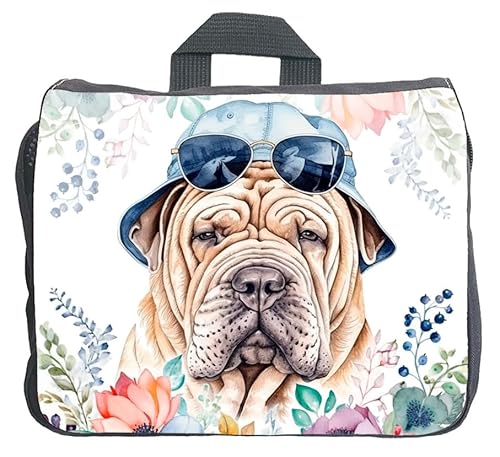 Cadouri Hundezubehörtasche mit Shar Pei - Aufbewahrungstasche mit Hunderasse für Hundebesitzer - originelles Geschenk - handgefertigt von Cadouri