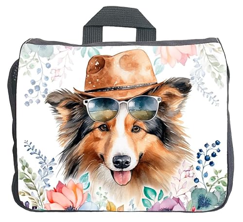 Cadouri Hundezubehörtasche mit Sheltie - Aufbewahrungstasche mit Hunderasse für Hundebesitzer - originelles Geschenk - handgefertigt von Cadouri