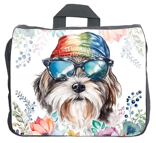 Cadouri Hundezubehörtasche mit Tibet Terrier - Aufbewahrungstasche mit Hunderasse für Hundebesitzer - originelles Geschenk - handgefertigt von Cadouri