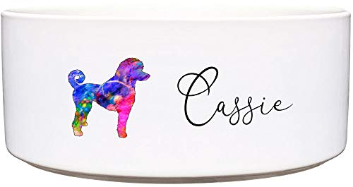 Cadouri Keramik Hundenapf ︎ personalisiert ︎ mit Name deines Hundes┊Futternapf Wassernapf (Pudel) - 1.300 ml von Cadouri